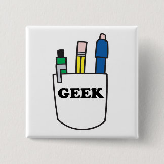 Funny GEEK Pocket Protector 15 Cm Square Badge