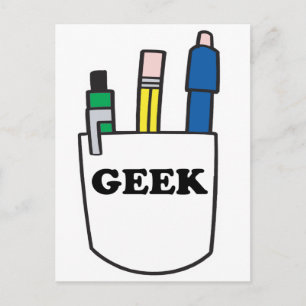 Funny GEEK Pocket Protector Postcard