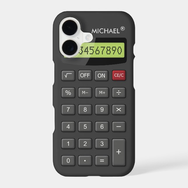 Funny Geeky Calculator Pattern Personalised (Back)