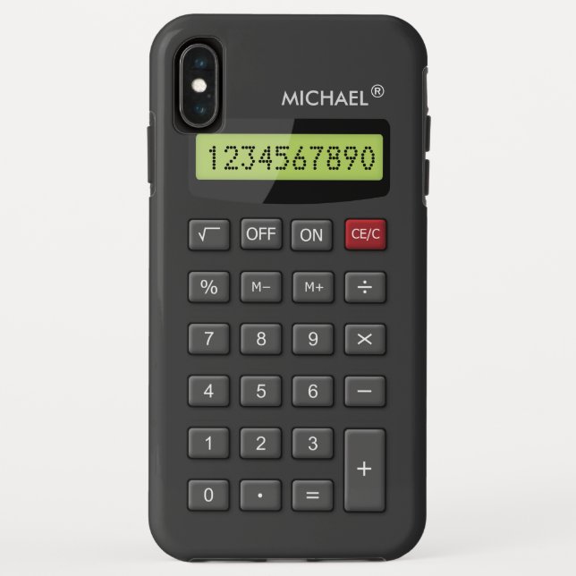 Funny Geeky Calculator Pattern Personalised Case-Mate iPhone Case (Back)