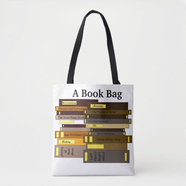 Funny Geeky Gift Personalised Bag of Books Tote (Front)