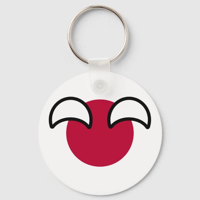 Funny Geeky Japan Countryball Flag Key Ring (Front)