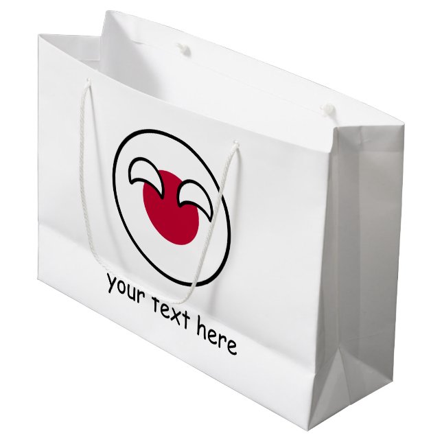 Funny Geeky Japan Countryball Flag Large Gift Bag (Front Angled)