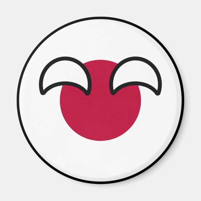 Funny Geeky Japan Countryball Flag Magnet (Front)
