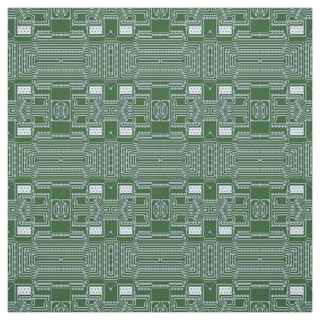 Funny Geeky Nerd Computer Circuit Board Pattern Fabric (Swatch)