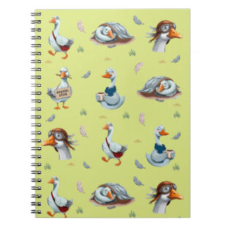 Funny Geese Pattern – Whimsical Goose Print Notebook