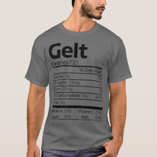 Funny Gelt Nutrition Fact Christmas Hanukkah Food T-Shirt