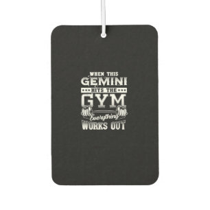 Funny Gemini Gym Workout Design Car Air Freshener