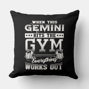 Funny Gemini Gym Workout Design Cushion