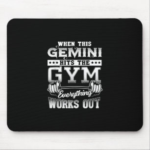 Funny Gemini Gym Workout Design Mouse Mat