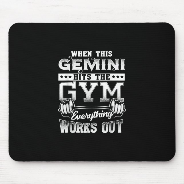 Funny Gemini Gym Workout Design Mouse Mat (Front)