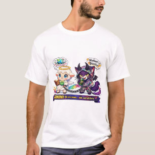 Funny Gemini Zodiac Duality Angel Lamb and Chaos  T-Shirt