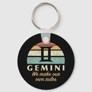 Funny Gemini Zodiac Rules Key Ring