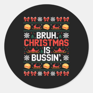 Funny Gen Alpha Gen Z Slang Funny Christmas Sweate Classic Round Sticker