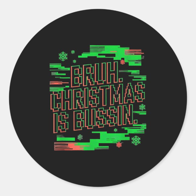Funny Gen Alpha Gen Z Slang Funny Christmas Sweate Classic Round Sticker (Front)