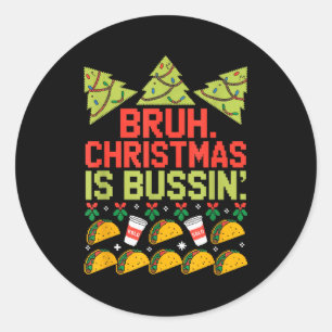 Funny Gen Alpha Gen Z Slang Funny Christmas Sweate Classic Round Sticker