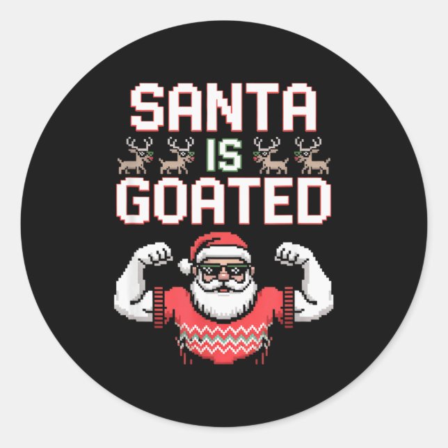 Funny Gen Alpha Gen Z Slang Funny Christmas Sweate Classic Round Sticker (Front)