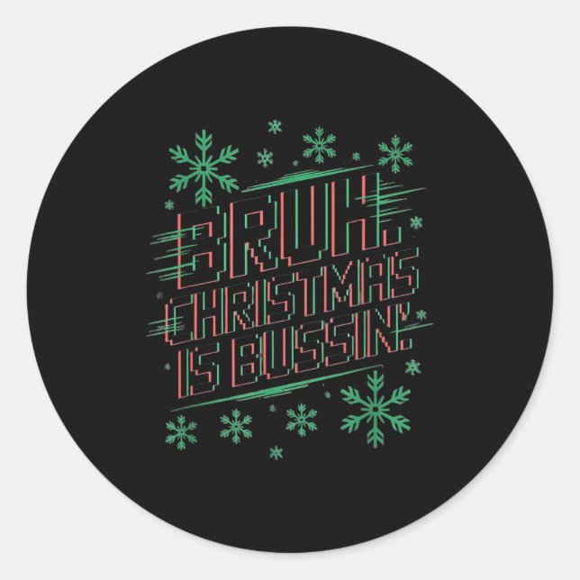 Funny Gen Alpha Gen Z Slang Funny Christmas Sweate Classic Round Sticker (Front)