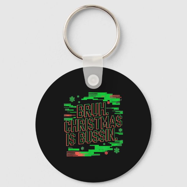 Funny Gen Alpha Gen Z Slang Funny Christmas Sweate Key Ring (Front)