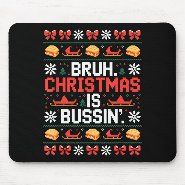 Funny Gen Alpha Gen Z Slang Funny Christmas Sweate Mouse Mat (Front)