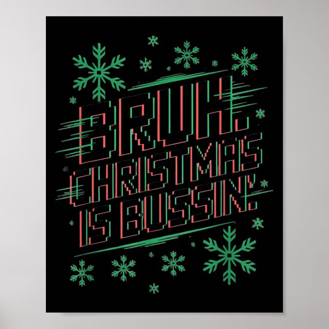 Funny Gen Alpha Gen Z Slang Funny Christmas Sweate Poster (Front)