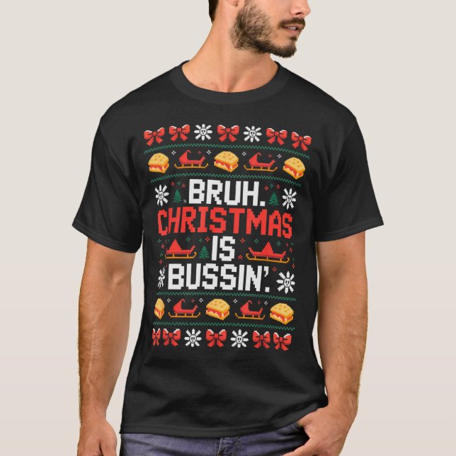 Funny Gen Alpha Gen Z Slang Funny Christmas Sweate T-Shirt (Front)