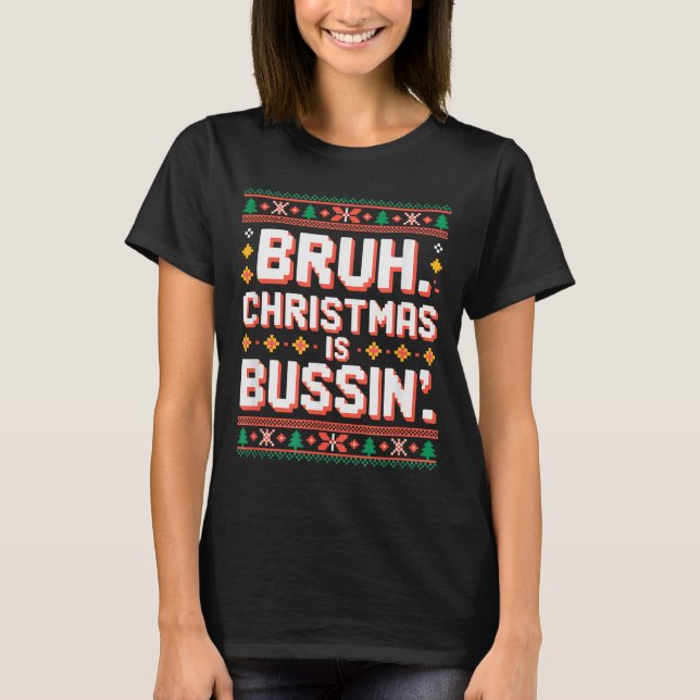Funny Gen Alpha Gen Z Slang Funny Christmas Sweate T-Shirt (Front)