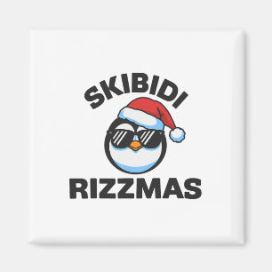 Funny Gen Alpha Slang Christmas Penguin Skibidi Ri Magnet