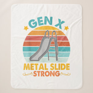 Funny Gen X Generation Sarcasm Gen X Metal Slide A Sherpa Blanket