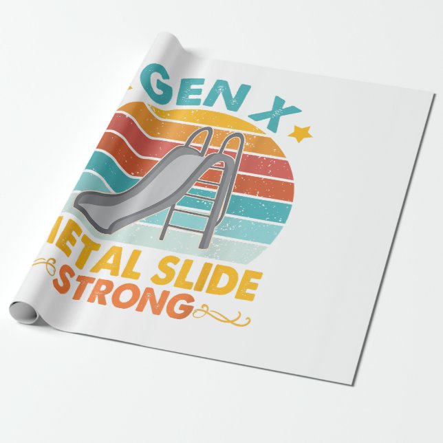 Funny Gen X Generation Sarcasm Gen X Metal Slide A Wrapping Paper (Unrolled)