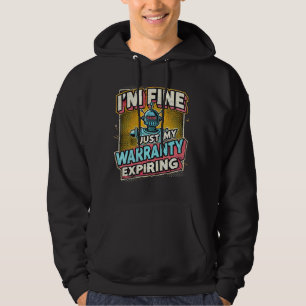 Funny Gen X Retro Robot Adulting Meme Comic Style Hoodie