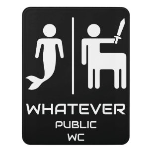 Funny Gender Neutral Restroom Door Sign