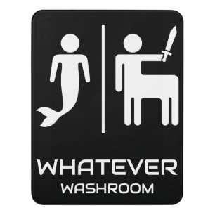 Funny Gender Neutral Restroom Door Sign