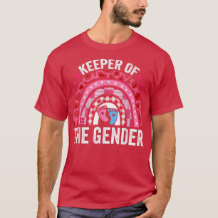 Funny Gender Reveal Keeper Of The Gender Leopard T-Shirt