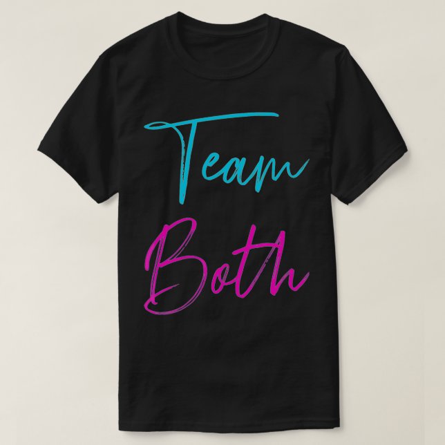 Funny gender reveal team both baby party supplies  T-Shirt (Design Front)
