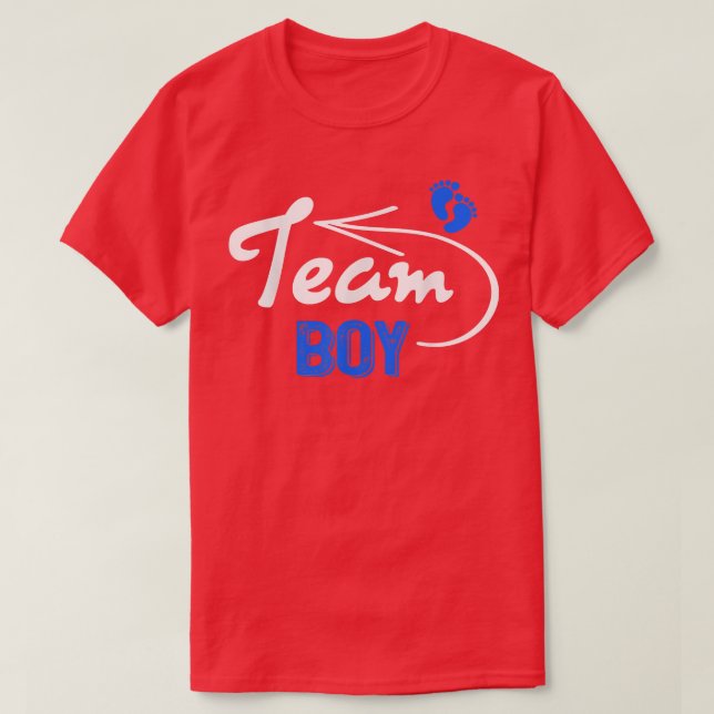 Funny Gender Reveal Team Boy Blue Pregnancy Announ T-Shirt (Design Front)