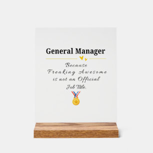 Funny General Manager Appreciation Acrylic Sign