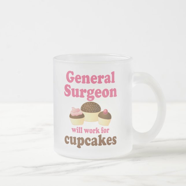 Funny General Surgeon Frosted Glass Coffee Mug (Right)