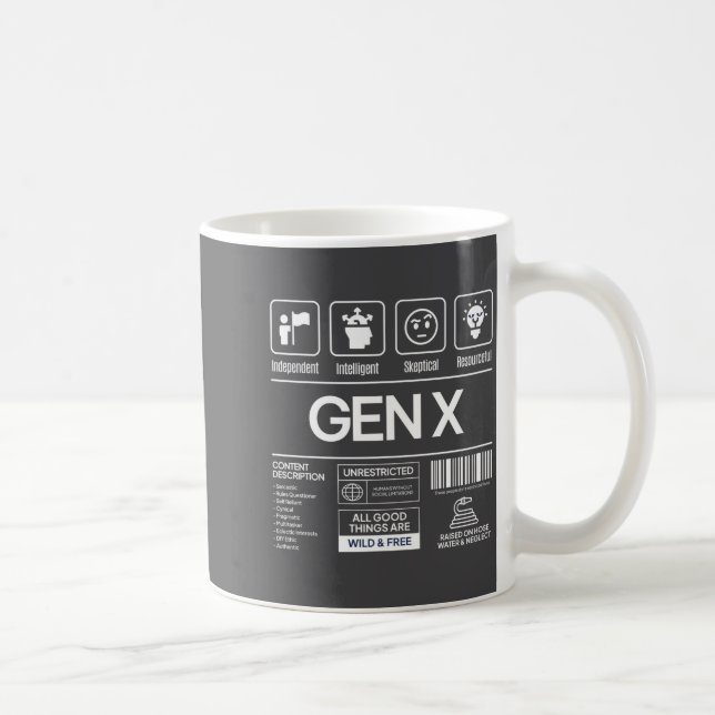 Funny Generation X Characteristics Mens Navy  Coffee Mug (Right)