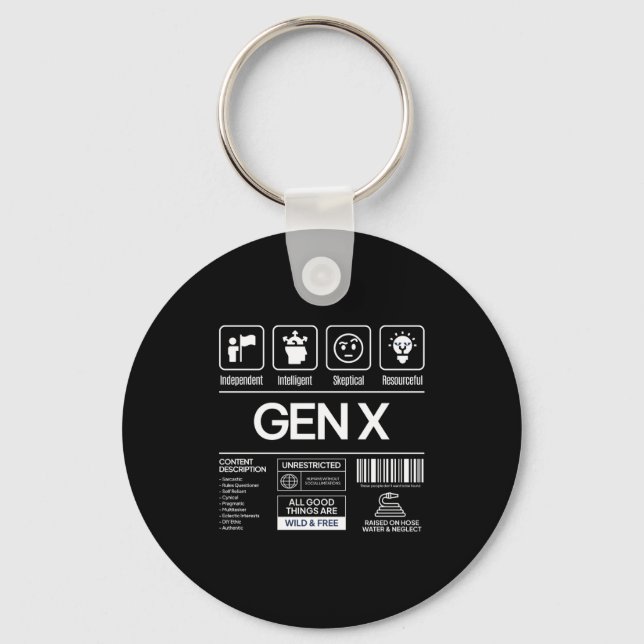Funny Generation X Characteristics Mens Navy  Key Ring (Front)
