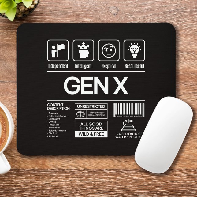 Funny Generation X Descriptive Traits  Mouse Mat (Creator Uploaded)