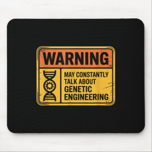 Funny Genetic Engineering Warning Sign Bioengineer Mouse Mat