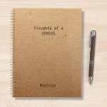 Funny Genius Personalised Office Planner<br><div class="desc">Funny Genius Personalised Office Notes Planners features the text "Thoughts of a genius" with your personalised name below on a gender neutral rustic craft paper background. Personalise by editing the text in the text box provided. Designed for you by ©Evco Studio www.zazzle.com/store/evcostudio</div>