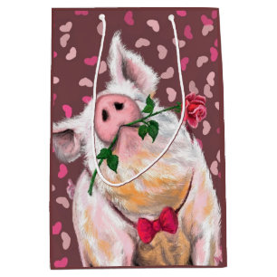 Funny Gentleman Pig Gift Bag