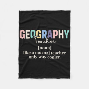 Funny Geography Teacher Definition Retro Back To S Fleece Blanket