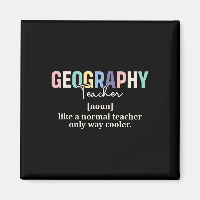 Funny Geography Teacher Definition Retro Back To S Magnet (Front)
