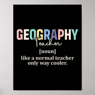 Funny Geography Teacher Definition Retro Back To S Poster