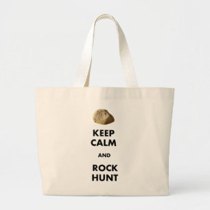 Funny Geologist Gifts "Keep Calm and...." Large Tote Bag
