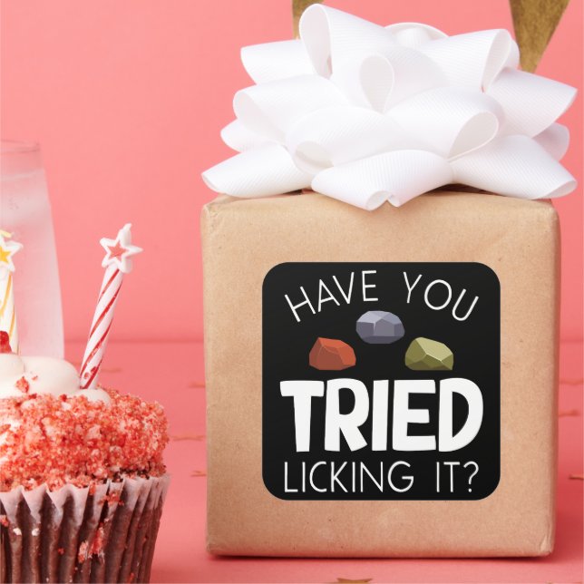 Funny Geologist Lapidary Rock Collector Rockhound Square Sticker (Party)