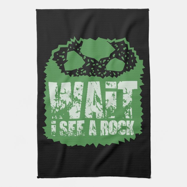 Funny Geology - Wait I See A Rock Tea Towel (Vertical)
